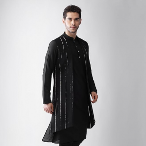 Peanut Layered Kurta Churidar With Nehru Jacket
