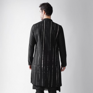 Peanut Layered Kurta Churidar With Nehru Jacket